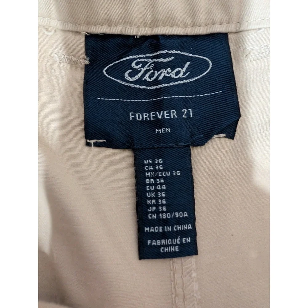 Ford x Forever 21 Men's Size 36 Khaki Carpenter Utility Shorts NWT Logo Patch